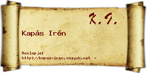 Kapás Irén névjegykártya